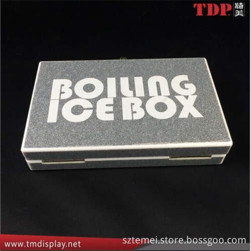 Customized Wholesale Rectangle Silver Party Evening Acrylic Clutch Bag with Easy Clock